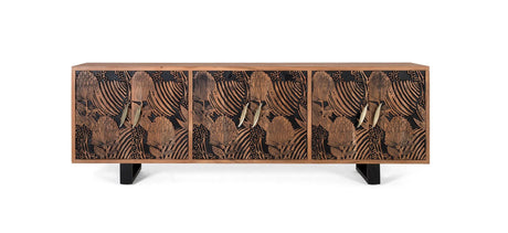 Giner and Colomer - 6-Door Acacia Wood Sideboard In Natural & Black