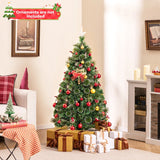 150/180CM  Artificial Christmas Tree with 8 Lighting Modes and Optical Fibers-150 cm