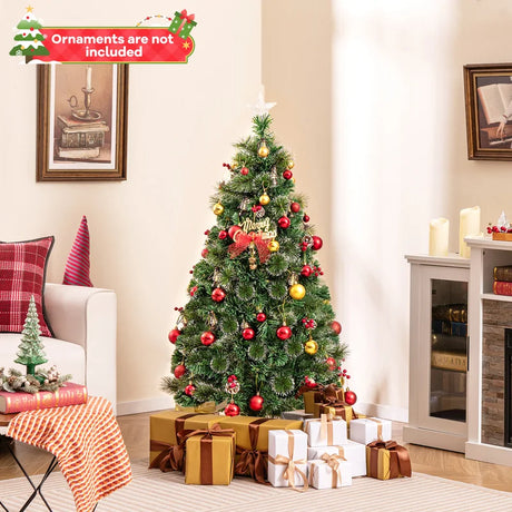 150/180CM  Artificial Christmas Tree with 8 Lighting Modes and Optical Fibers-150 cm