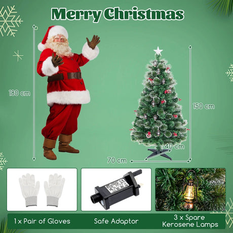 150/180CM  Artificial Christmas Tree with 8 Lighting Modes and Optical Fibers-150 cm