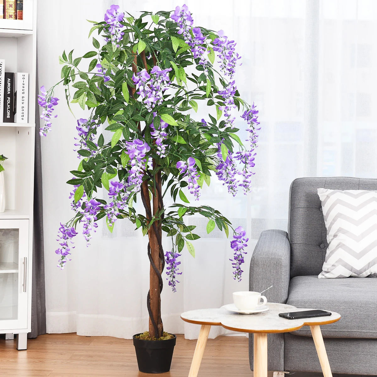 Artificial plant tree with wisteria flowers 150cm