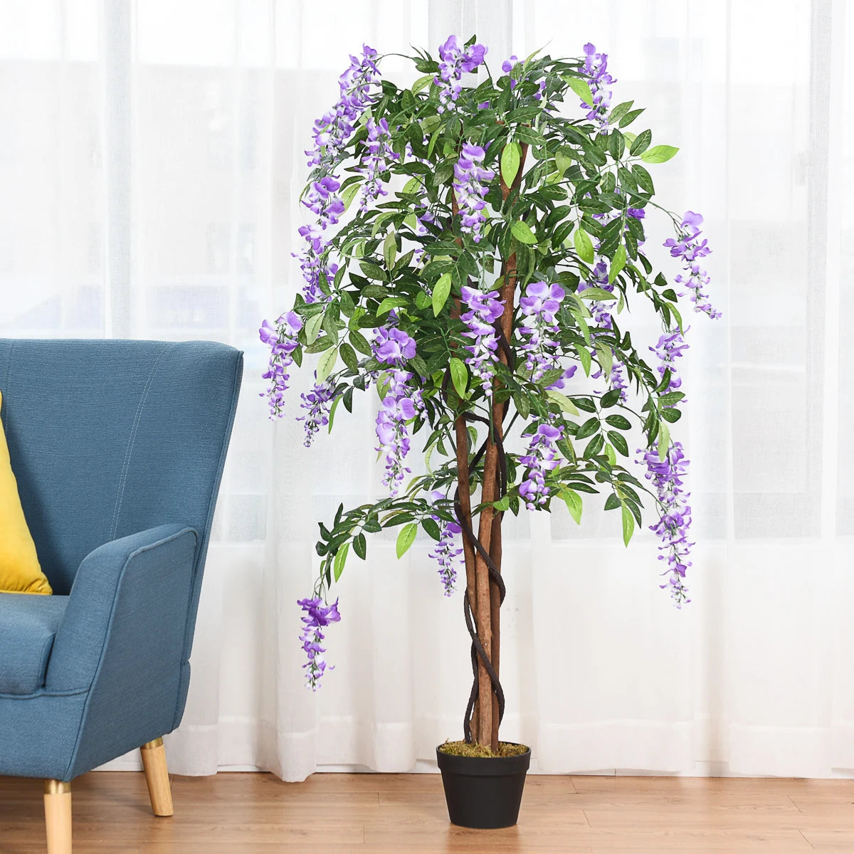 Artificial plant tree with wisteria flowers 150cm