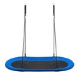 60 Inch Saucer Surf Outdoor Adjustable Swing Set-Blue+Black