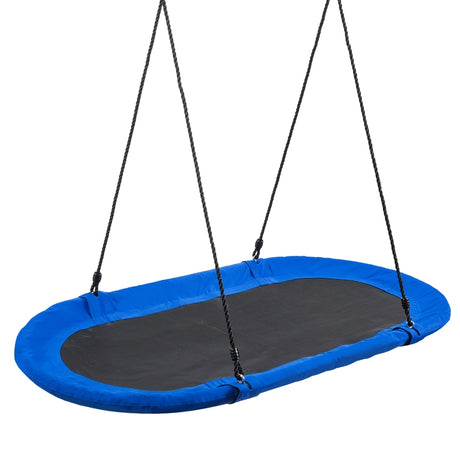 60 Inch Saucer Surf Outdoor Adjustable Swing Set-Blue+Black