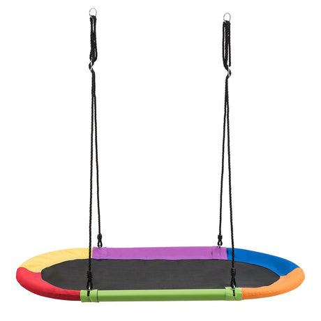 60 Inch Saucer Surf Outdoor Adjustable Swing Set-Multicolor