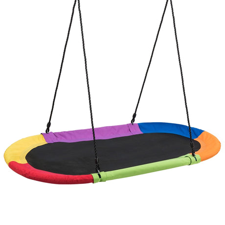 60 Inch Saucer Surf Outdoor Adjustable Swing Set-Multicolor
