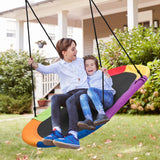 60 Inch Saucer Surf Outdoor Adjustable Swing Set-Multicolor