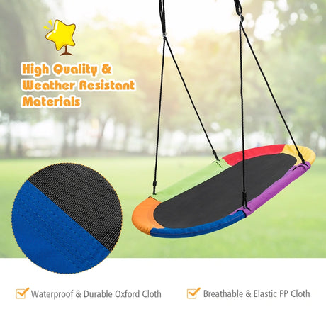 60 Inch Saucer Surf Outdoor Adjustable Swing Set-Multicolor