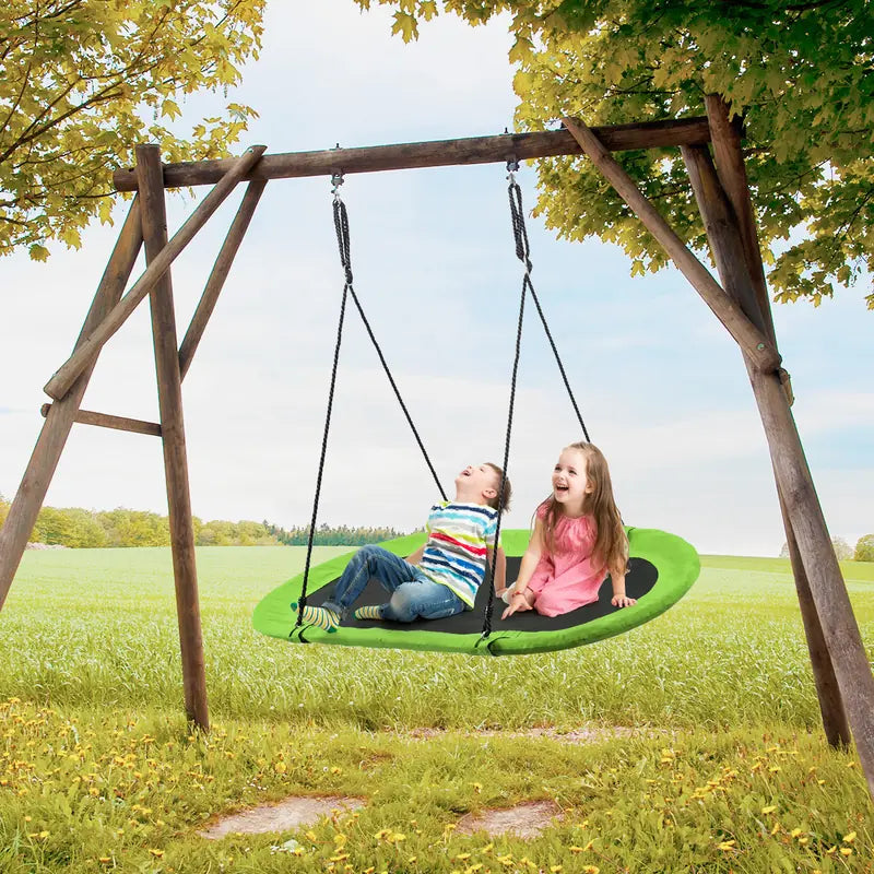 Flying Oval Tree Swing Set with Adjustable Hanging Ropes for Outdoor Use