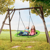 Flying Oval Tree Swing Set with Adjustable Hanging Ropes for Outdoor Use
