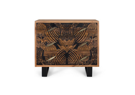 Giner and Colomer - 3-Drawer Acacia Wood Chest In Natural & Black
