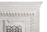 Giner and Colomer - Antique White Mango Wood Sideboard With 2 Hand-Carved Doors