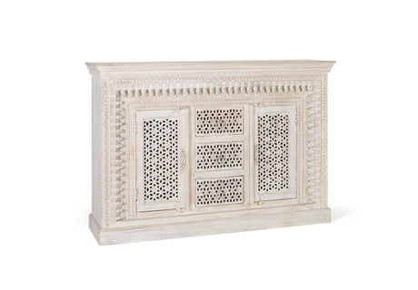 Giner and Colomer - Antique White Mango Wood Sideboard With 2 Doors & 3 Drawers