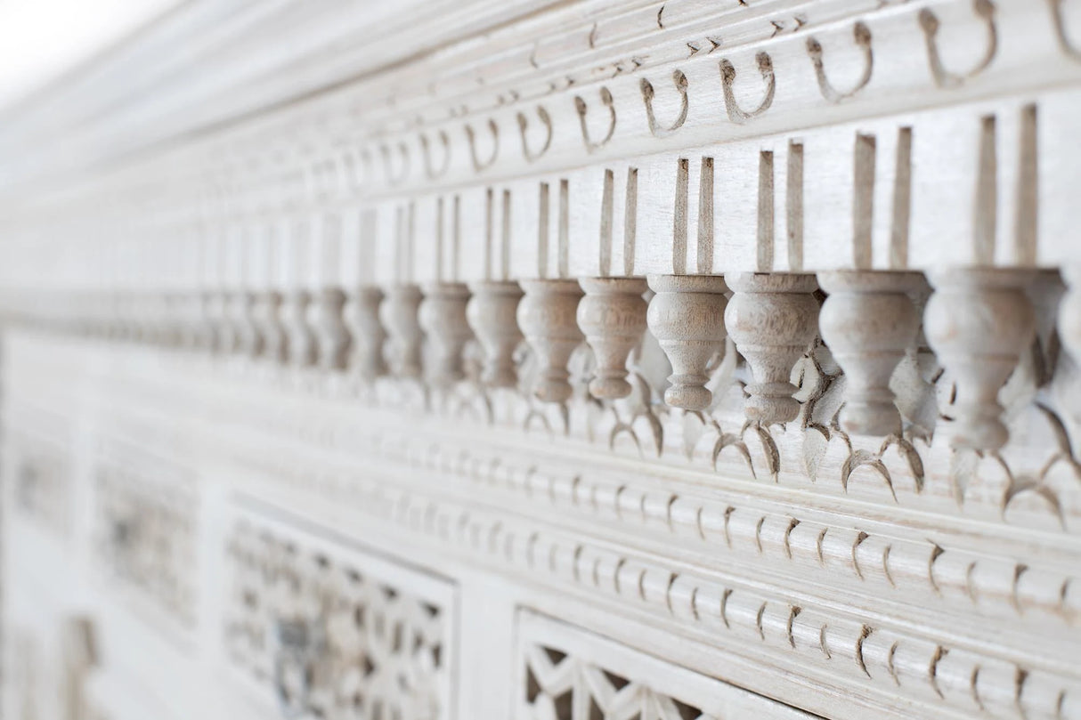 Giner and Colomer - Antique White Mango Wood Sideboard With 4 Doors & 4 Drawers