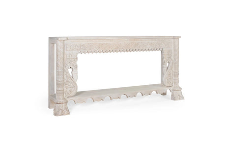 Giner and Colomer - Mango Wood Console With Turned Legs & Carved Details