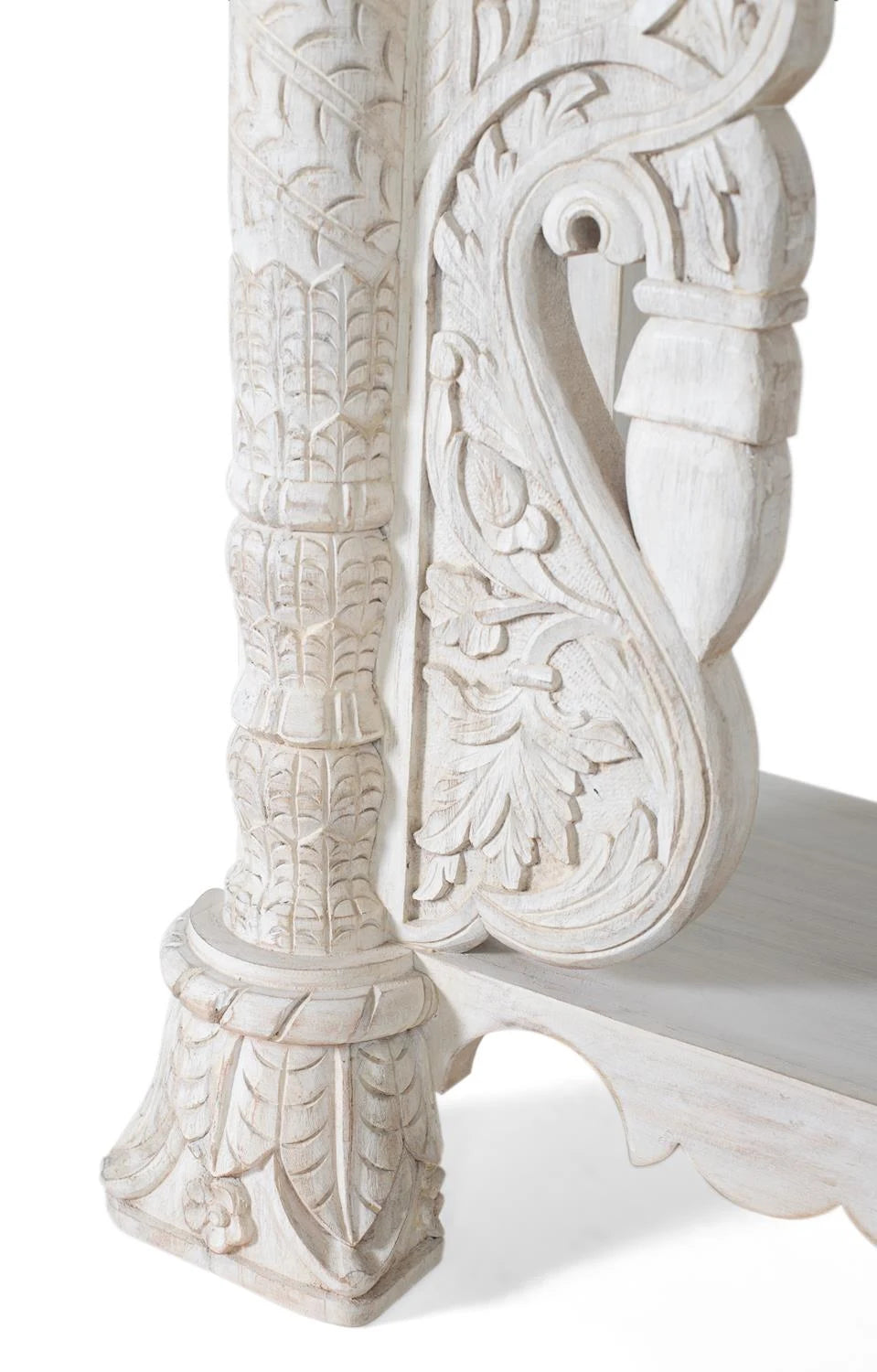 Giner and Colomer - Mango Wood Console With Turned Legs & Carved Details