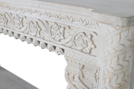 Giner and Colomer - Mango Wood Console With Turned Legs & Carved Details