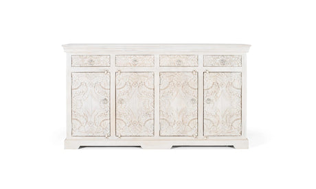Giner and Colomer - Antique White Mango Wood Sideboard With 4 Doors & 4 Drawers