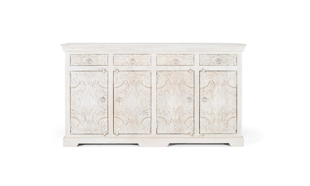 Giner and Colomer - Antique White Mango Wood Sideboard With 4 Doors & 4 Drawers