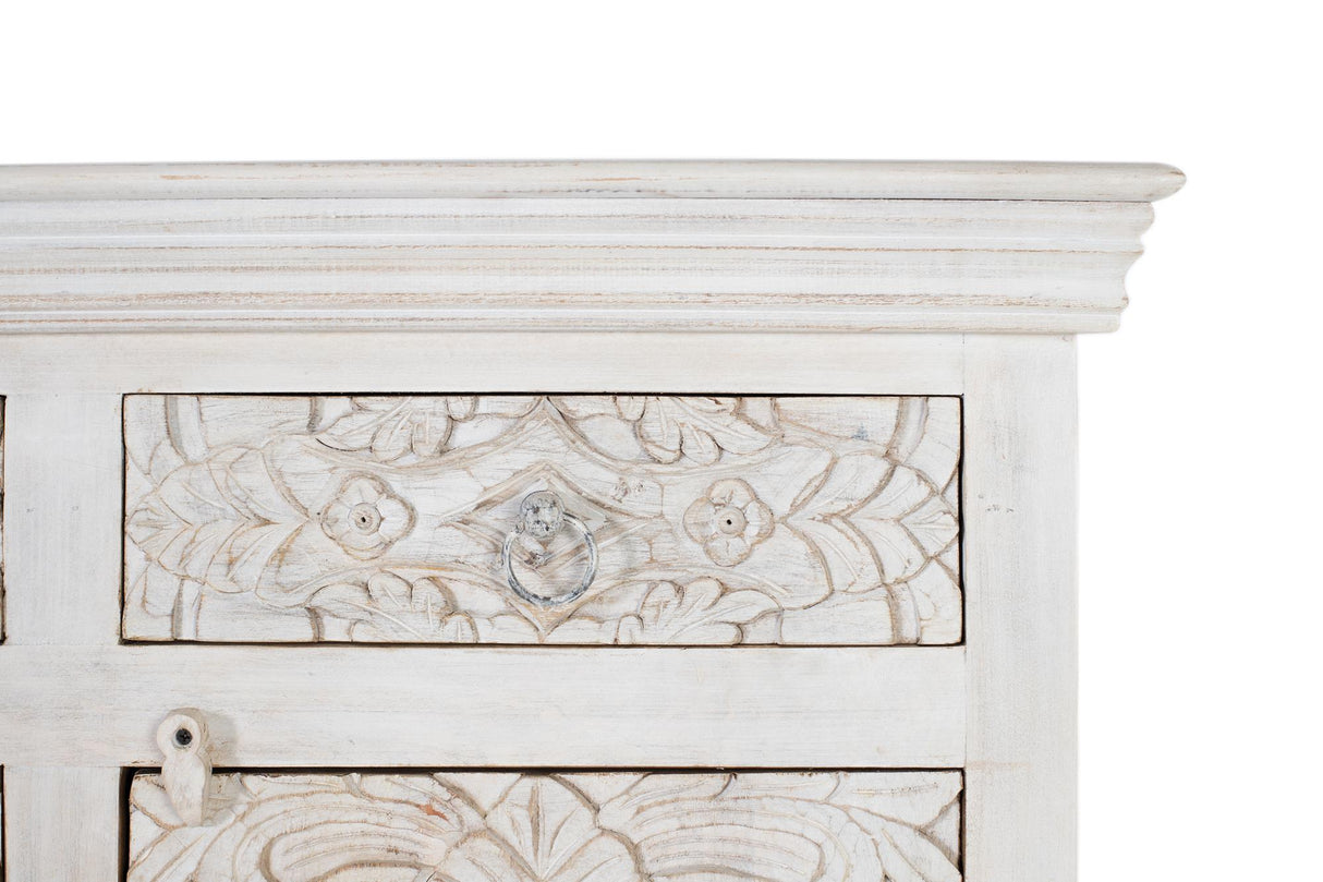 Giner and Colomer - Antique White Mango Wood Sideboard With 4 Doors & 4 Drawers