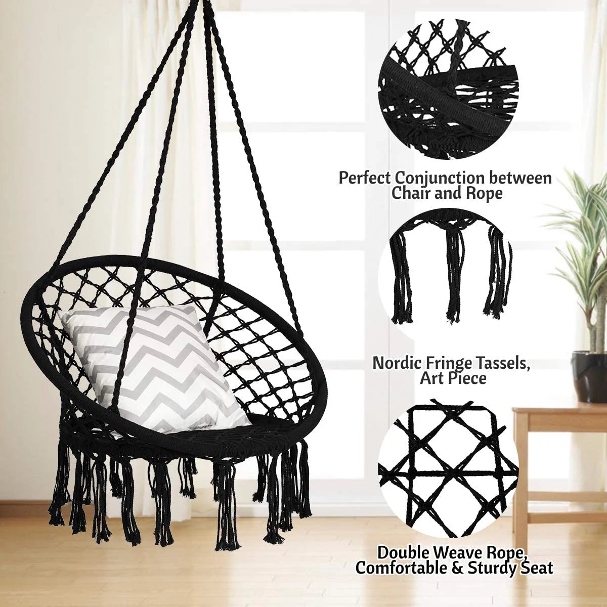 Macrame Hammock Swing Chair for Relax