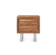 Giner and Colomer - 2-Drawer Acacia Wood Bedside Table With Metal Legs
