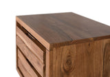 Giner and Colomer - 2-Drawer Acacia Wood Bedside Table With Metal Legs