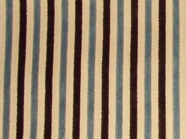 Eleganza Candy Stripe Blue/Chocolate / SR17271 (Per Metre)