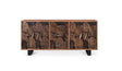 Giner and Colomer - Acacia Wood Sideboard With 4 Doors & 3 Drawers, Natural & Black
