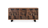 Giner and Colomer - Acacia Wood Sideboard With 4 Doors & 3 Drawers, Natural & Black