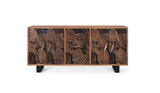 Giner and Colomer - Acacia Wood Sideboard With 4 Doors & 3 Drawers, Natural & Black