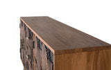 Giner and Colomer - Acacia Wood Sideboard With 4 Doors & 3 Drawers, Natural & Black