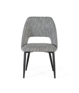 Giner and Colomer  Set Of 2 Chairs Upholstered In Grey Fabric With Black Metal Legs