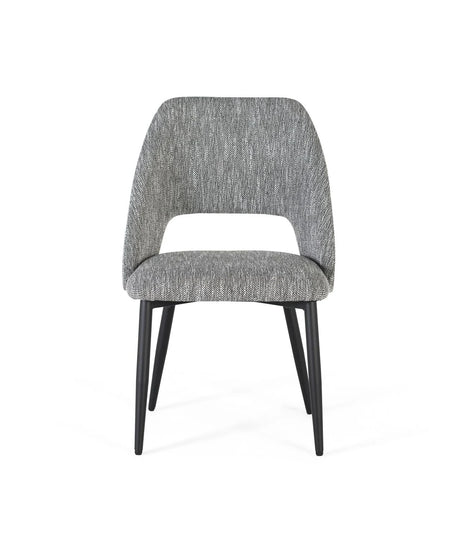 Giner and Colomer  Set Of 2 Chairs Upholstered In Grey Fabric With Black Metal Legs