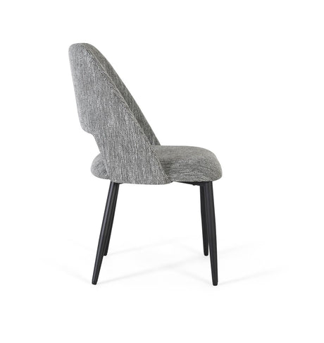 Giner and Colomer  Set Of 2 Chairs Upholstered In Grey Fabric With Black Metal Legs