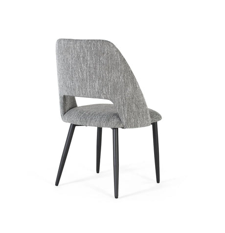 Giner and Colomer  Set Of 2 Chairs Upholstered In Grey Fabric With Black Metal Legs