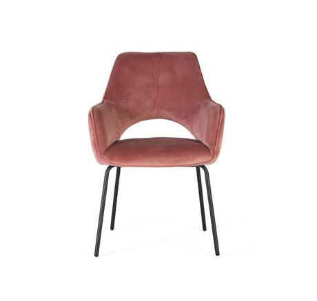 Giner and Colomer  Set Of 2 Velvet Upholstered Chairs With Metal Legs
