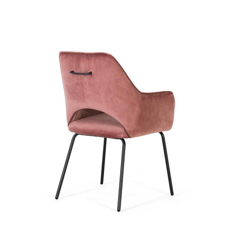 Giner and Colomer  Set Of 2 Velvet Upholstered Chairs With Metal Legs