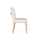 Giner and Colomer  Set Of 2 Chairs Upholstered In Light Beige Fabric With Wooden Legs