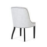 Giner and Colomer  Set Of 2 Chairs Upholstered In Light Grey Fabric With Black Wooden Legs