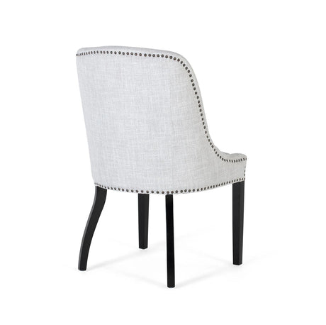 Giner and Colomer  Set Of 2 Chairs Upholstered In Light Grey Fabric With Black Wooden Legs