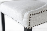 Giner and Colomer  Set Of 2 Chairs Upholstered In Light Grey Fabric With Black Wooden Legs