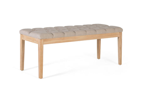 Giner and Colomer - Pine Wood Stool With Beige Upholstery