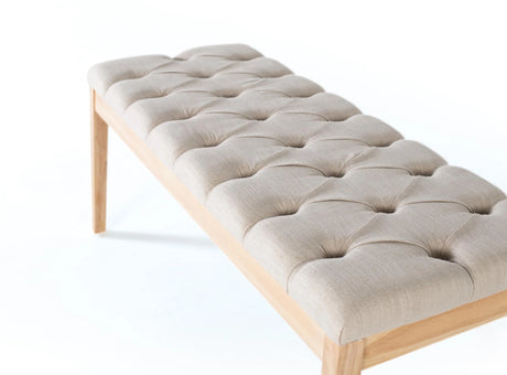 Giner and Colomer - Pine Wood Stool With Beige Upholstery