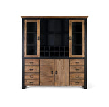 Giner and Colomer - 4-Door, 8-Drawer Mango Wood Cupboard In Natural & Black