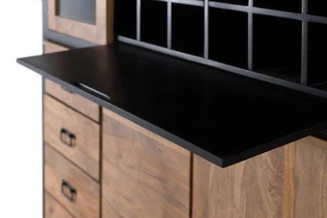 Giner and Colomer - 4-Door, 8-Drawer Mango Wood Cupboard In Natural & Black