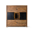 Giner and Colomer - High Mango Wood Sideboard With Interior Lighting, 4 Wooden & 2 Metal Doors