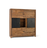 Giner and Colomer - High Mango Wood Sideboard With Interior Lighting, 4 Wooden & 2 Metal Doors