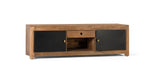 Giner and Colomer - Mango Wood TV Cabinet With Interior Lighting, 2 Metal Doors & 1 Drawer