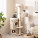 155CM Tall Multi-level Cat Tower for Indoor Cats-Natural